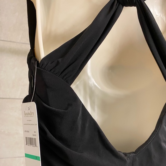 NWT Laundry by Shelli Segal Los Angeles, cross-back little black dress, size 8 - Picture 7 of 9